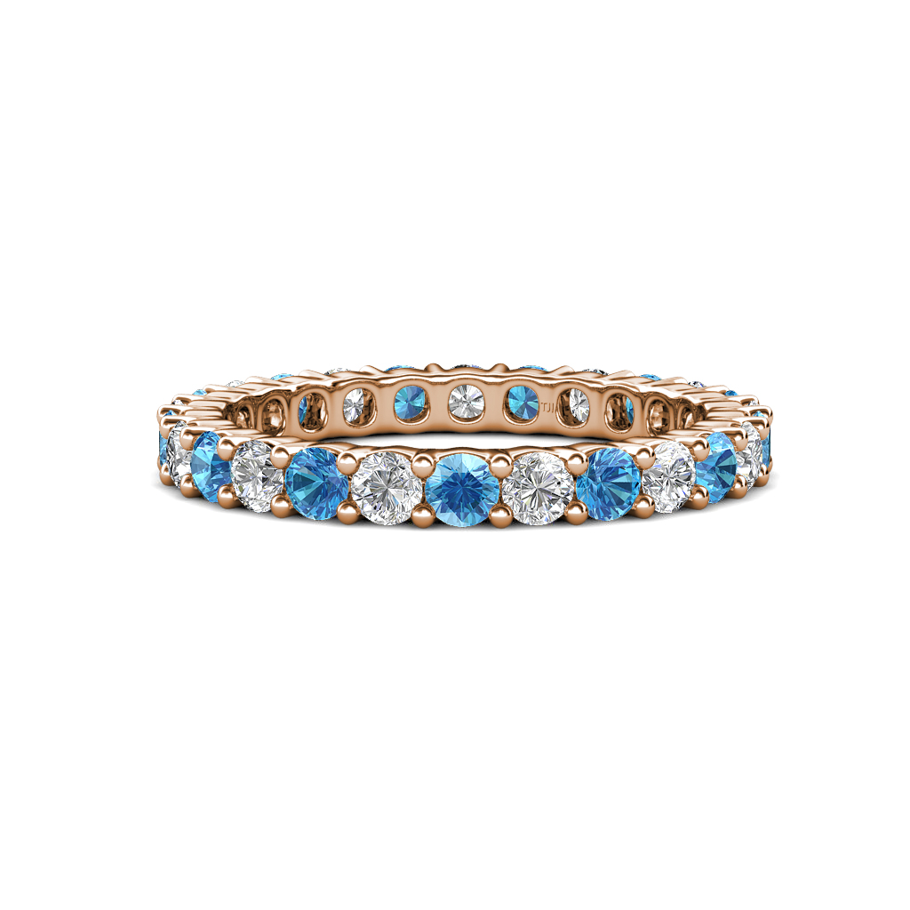 Floating Topaz and Diamond Eternity Ring Stackable 1.1 ctw* 14K Gold JP:47632 